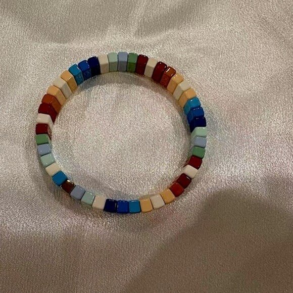 Roxanne Assoulin Rainbow Brite Bit X Bit Colorful Stretch Bracelet - Picture 2 of 2